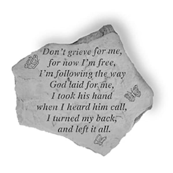 New Courtyard Kay Berry- Inc. Don-t Grieve For Me - Memorial - 12.5 Inches x 10.5 Inches - NE1802324