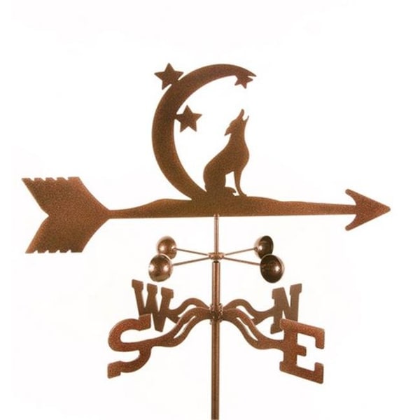 Ez Vane EZ Vane EZ1306-PT Coyote with Moon & Stars Weathervane - Post Mount - EZ1306-PT