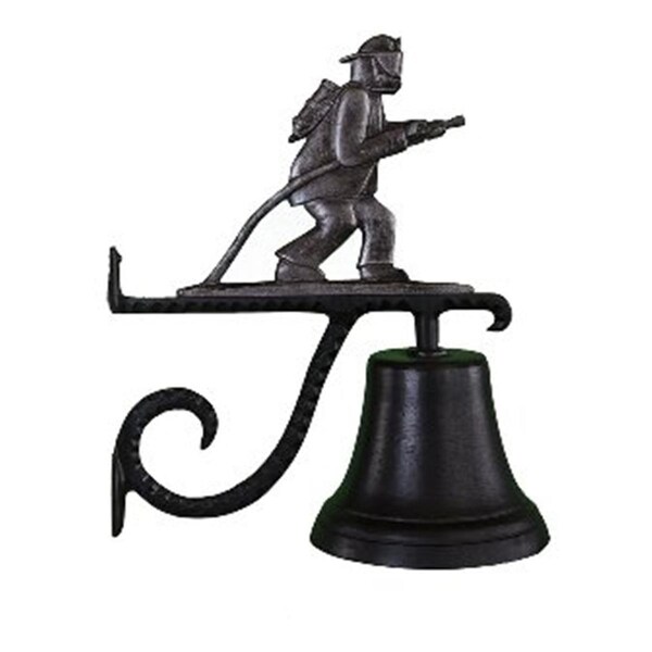 Swivel Cast Bell With Swedish Iron Fireman Weathervane Ornament - SW915831