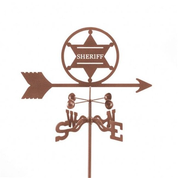 Ez Vane EZ Vane EZ1711-4S Sheriff 6 Point Badge Weathervane with Four Sided Mount - EZ1711-4S