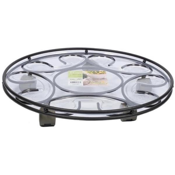 Plastec Saucer Caddy 14-Inches Black - PL54600