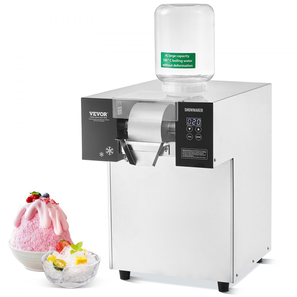 Commercial Snowflake Ice Machine 385LBS/24H Stainless Steel for Ice Cream - SLXNBJLEDPCMFRQHJV1