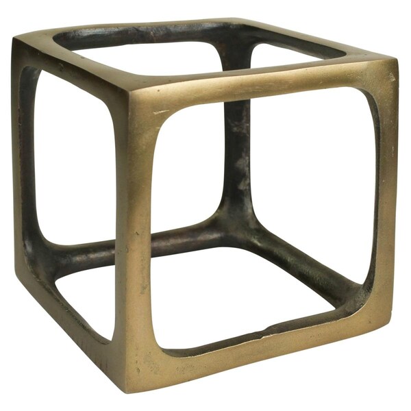 Palacedesigns 6.5 x 6.5 x 7 in. Jumbo Cast Aluminum Brass Square Sculpture - PA2627632