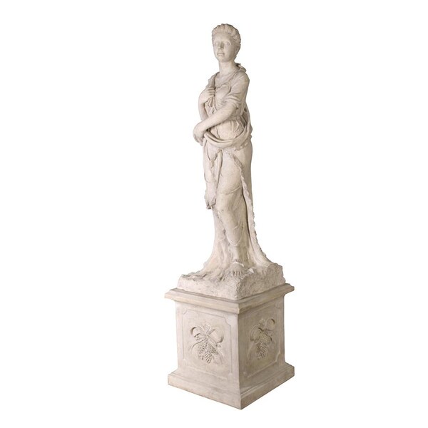 Design Toscano The Four Goddesses of the Seasons Statue: Winter Statue & Plinth - NE990060