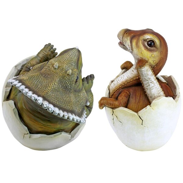 Design Toscano Jurassic Dinosaur Egg Hatchling Garden Statues - QM92728100