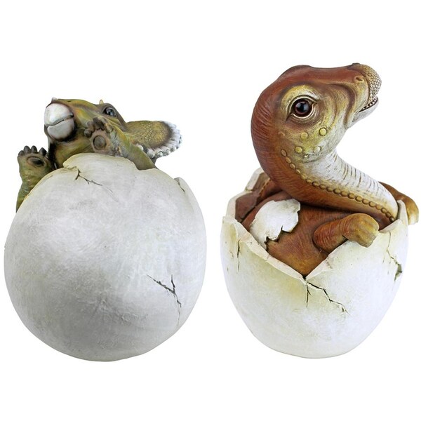 Design Toscano Jurassic Dinosaur Egg Hatchling Garden Statues - QM92728100