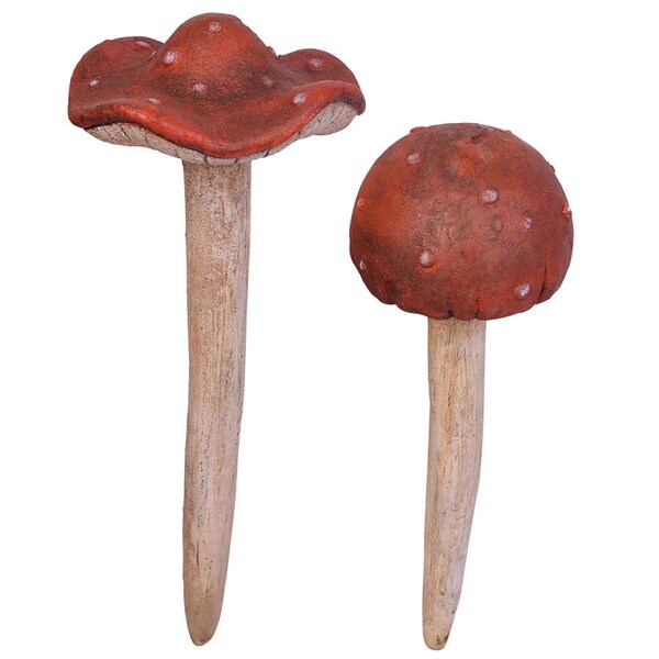 Design Toscano Garden Gnome Wild Mushroom Stake Collection: Complete Set - FU94201