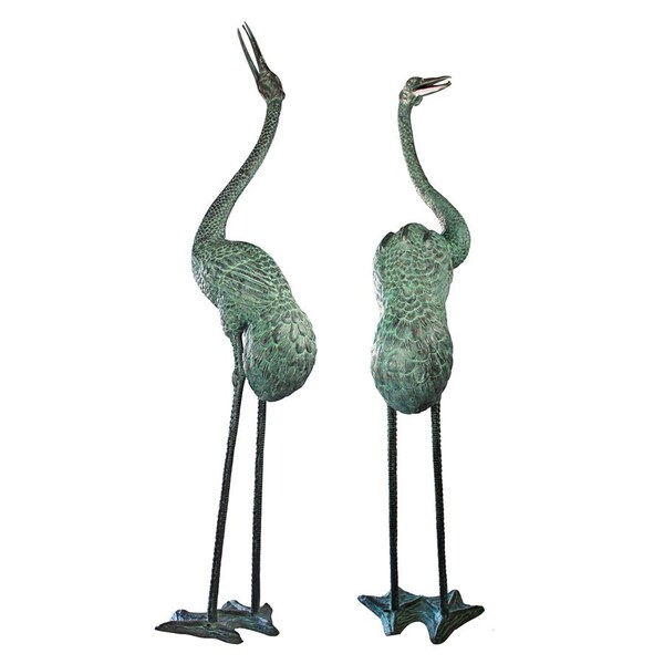 Design Toscano Colossal Cranes Bronze Garden Statue Set - PK9745
