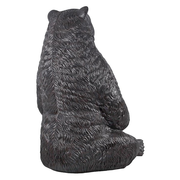 Design Toscano Sitting Pretty Oversized Black Bear Statue with Paw Seat - NE867226