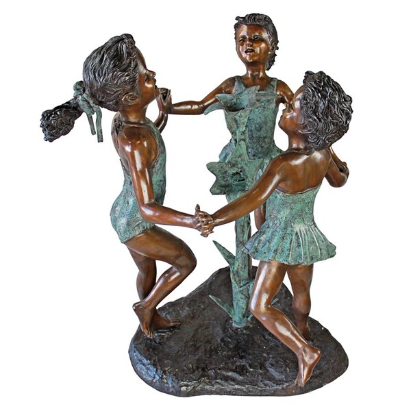 Design Toscano Fun in the Sun Girls Cast Bronze Garden Statue - KW29440