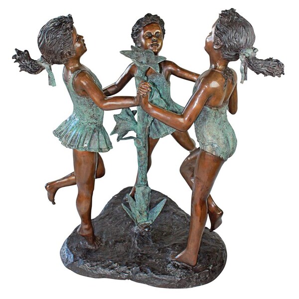 Design Toscano Fun in the Sun Girls Cast Bronze Garden Statue - KW29440