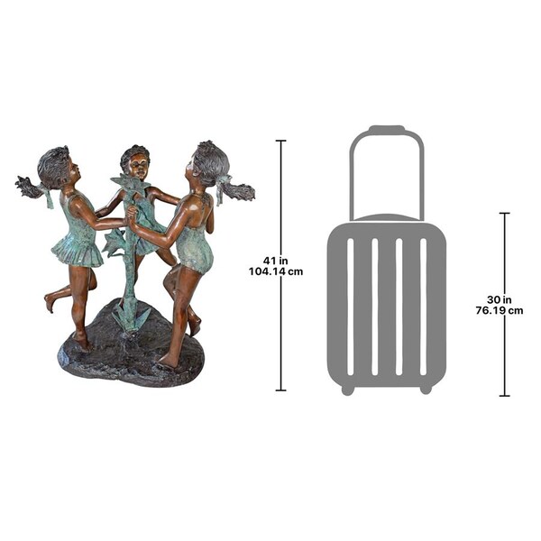 Design Toscano Fun in the Sun Girls Cast Bronze Garden Statue - KW29440
