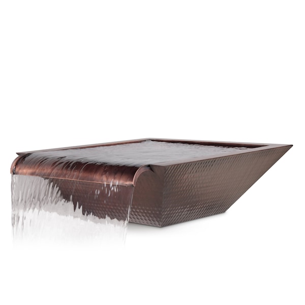 The Outdoor Plus 24 Maya Hammered Copper Water Bowl - Wide Spillway - OPT-24SCXW