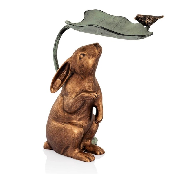 Rickis Rugs Rabbit, Bird & Leaf Birdfeed Sculpture - RI2485329