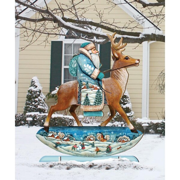 Heatwave Reindeer Santa Free Standing Garden Decor - HE1770633