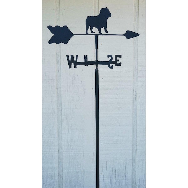 The Lazy Scroll English Bulldog Garden Mount Weathervane - BULLDOGIN