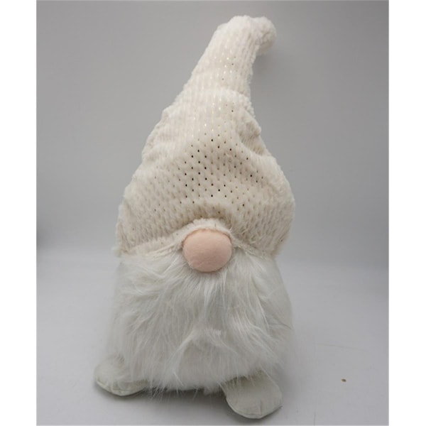 Palacedesigns 28.25 x 7.87 x 7.87 in. Creamy White Fuzzy Fabric Gnome - PA3104663