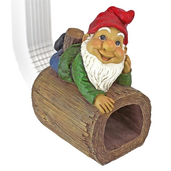 Design Toscano Stormy the Gnome Gutter Guardian Downspout Statue - QM2864400