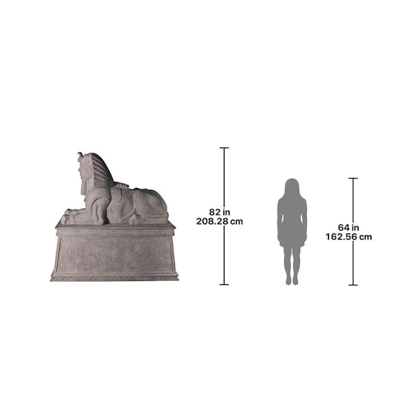 Design Toscano Grand Stone Sphinx Statue atop a Egyptian Plinth - NE68777