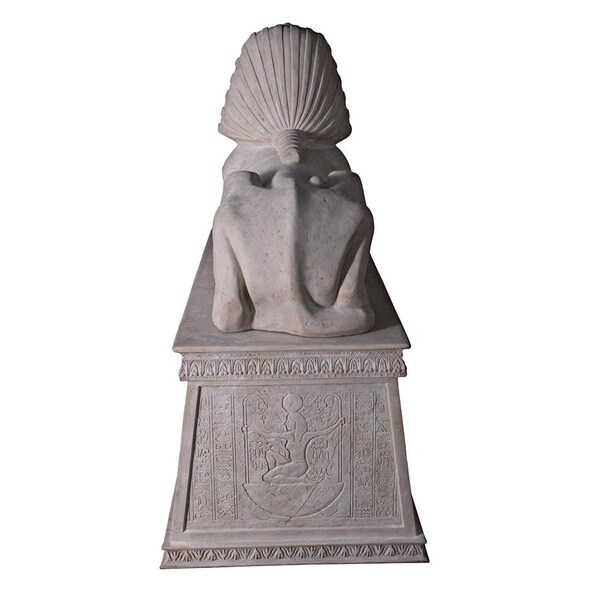 Design Toscano Grand Stone Sphinx Statue atop a Egyptian Plinth - NE68777