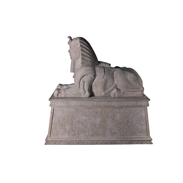 Design Toscano Grand Stone Sphinx Statue atop a Egyptian Plinth - NE68777