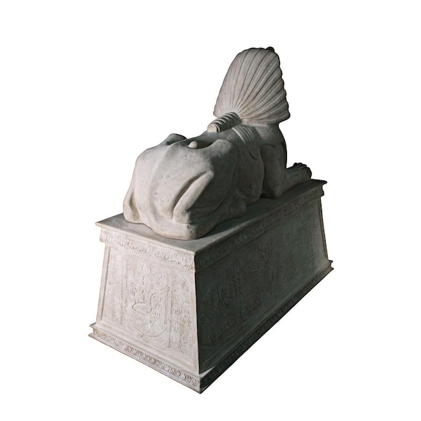 Design Toscano Grand Stone Sphinx Statue atop a Egyptian Plinth - NE68777