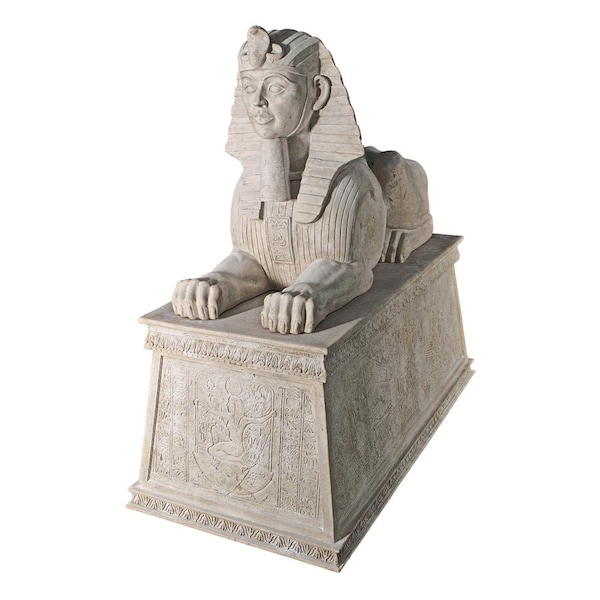 Design Toscano Grand Stone Sphinx Statue atop a Egyptian Plinth - NE68777