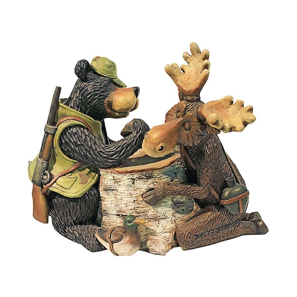 Design Toscano Moose and Black Bear Arm Wrestling Statue - HF665390