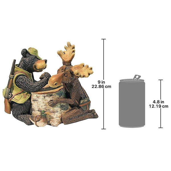 Design Toscano Moose and Black Bear Arm Wrestling Statue - HF665390