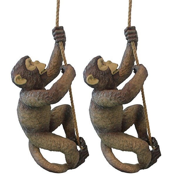 Design Toscano Makokou the Climbing Monkey Statue: Set of 2 - NG932154