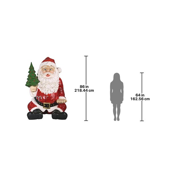 Design Toscano Giant Sitting Santa Claus Statue with Hand Seat - NE140080