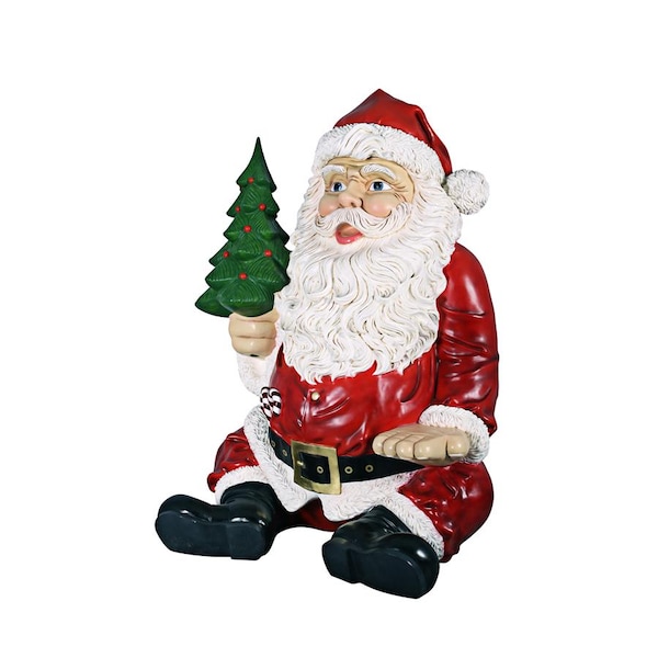 Design Toscano Giant Sitting Santa Claus Statue with Hand Seat - NE140080