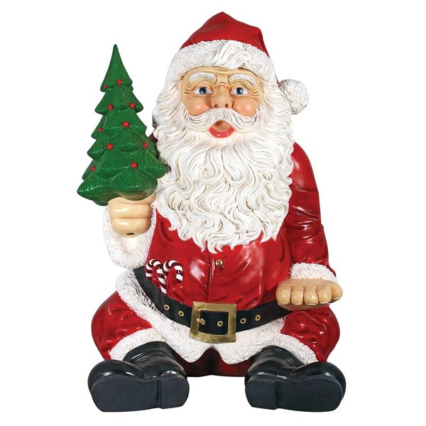 Design Toscano Giant Sitting Santa Claus Statue with Hand Seat - NE140080
