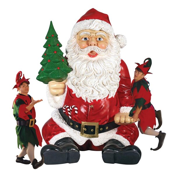 Design Toscano Giant Sitting Santa Claus Statue with Hand Seat - NE140080