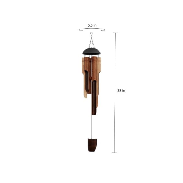 Nature Spring Bamboo Wind Chime, 38" Natural Environment Conscious, Hand Crafted, Tuned, for Garden, Patio - 268255BBN