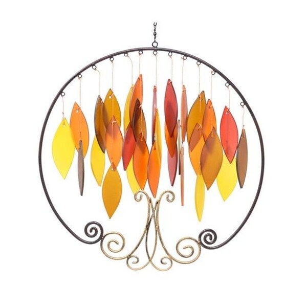 Gift Essentials Gift Essentials GEBLUEG618 Fall Tree of LIfe Wind Chime; Yellow & Orange - GEBLUEG618