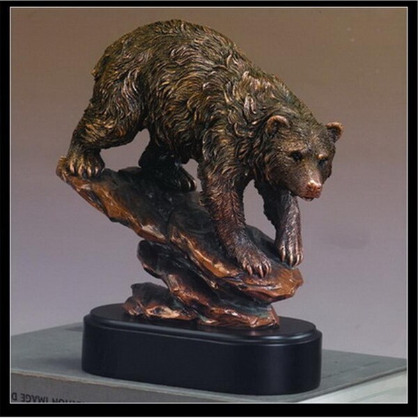 Dwellingdesigns F Bear Bronze Plated Resin Sculpture - DW1837474