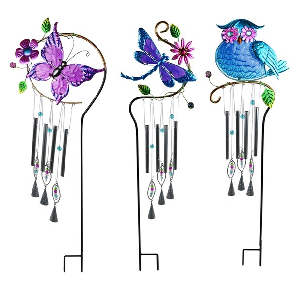 Meadowcreek Meadow Creek Assorted Glass/Metal 28 in. H Windchime Outdoor Garden Stake - ZAC47M2231