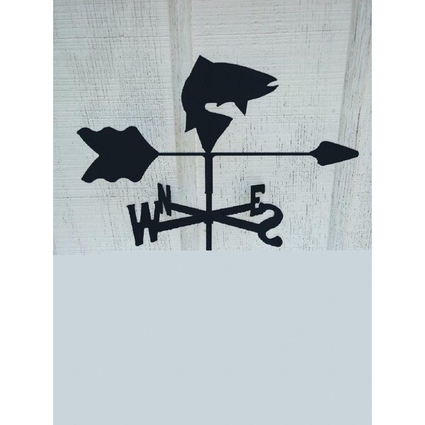 The Lazy Scroll Fish Bass Roof Mount Weathervane - TH330972