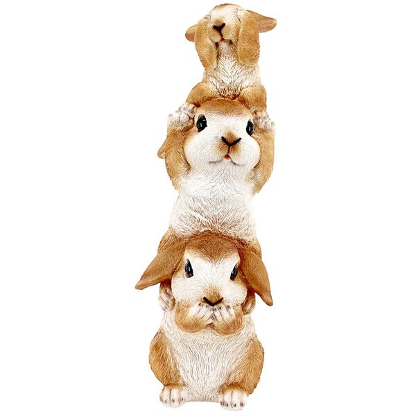 Design Toscano See, Hear, Speak No Evil Bunny Rabbits Statue - HT104330