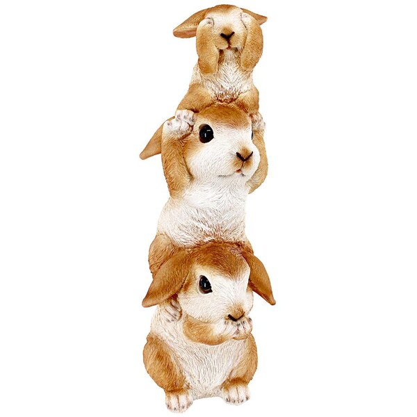 Design Toscano See, Hear, Speak No Evil Bunny Rabbits Statue - HT104330