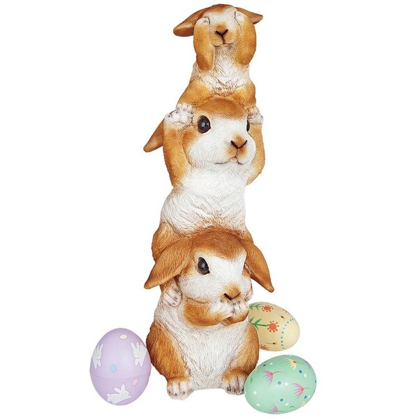 Design Toscano See, Hear, Speak No Evil Bunny Rabbits Statue - HT104330