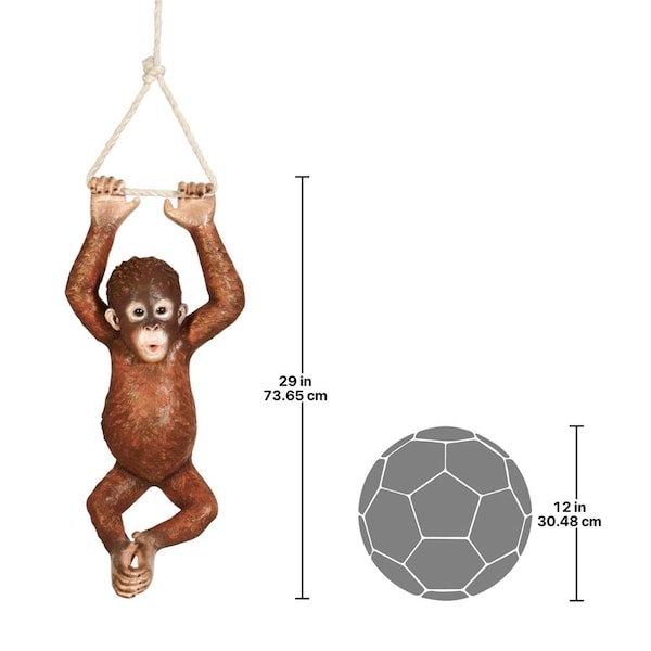 Design Toscano Pongo, the Hanging Baby Orangutan Statue - NE867215