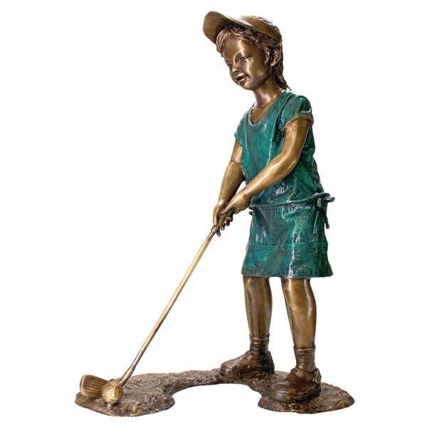 Design Toscano Gabrielle, The Girl Golfer Cast Bronze Garden Statue - PN6755