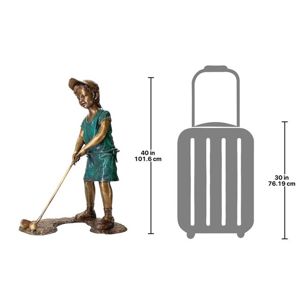 Design Toscano Gabrielle, The Girl Golfer Cast Bronze Garden Statue - PN6755