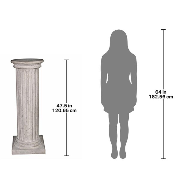 Design Toscano Classical Greek Fluted Garden Statuary Pedestal: Large - NE60405