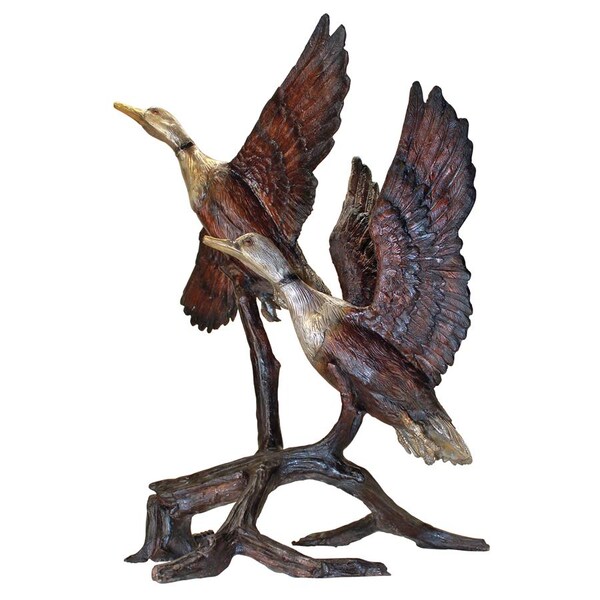 Design Toscano Steep Climbing Ducks Cast Bronze Garden Statue - KW50547