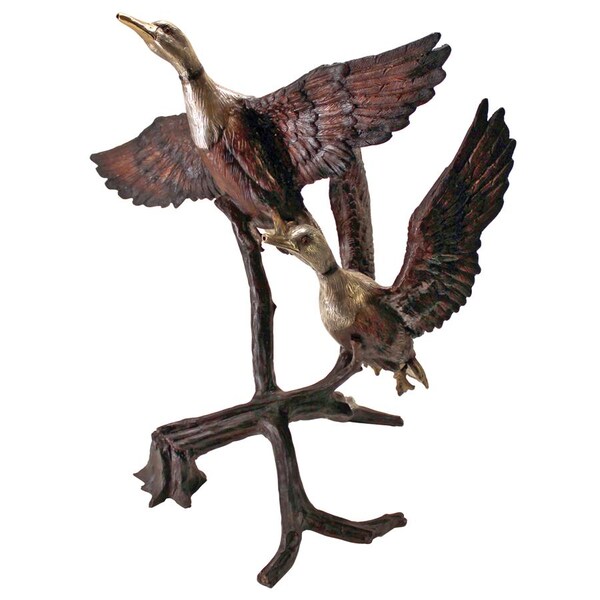 Design Toscano Steep Climbing Ducks Cast Bronze Garden Statue - KW50547