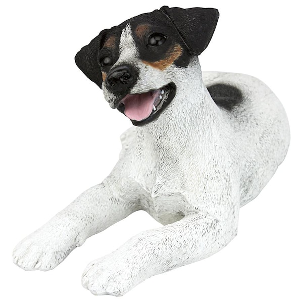 Design Toscano Black & White Jack Russell Puppy Dog Statue - CF3268