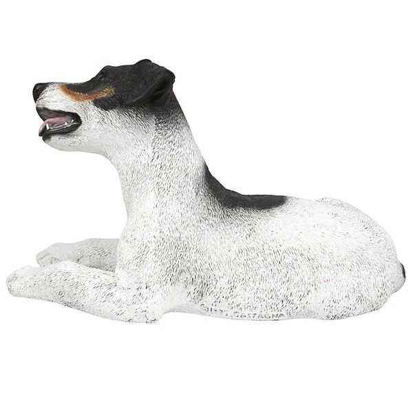 Design Toscano Black & White Jack Russell Puppy Dog Statue - CF3268